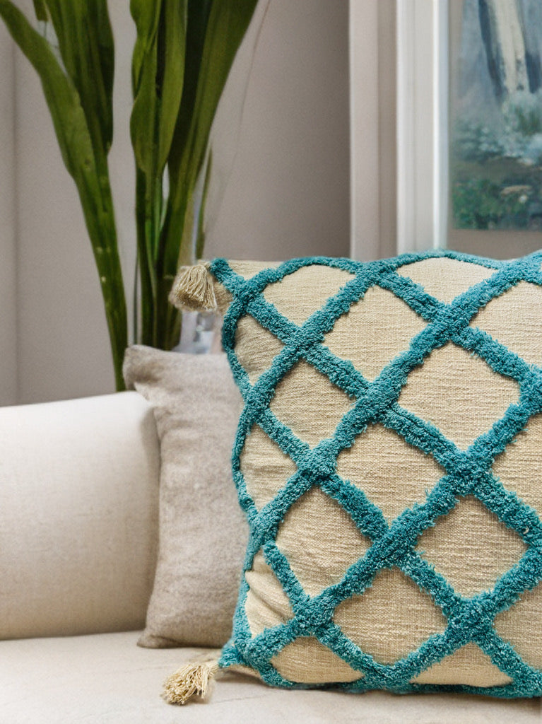 Tufted Cushion Cover | Slub Cotton (24"x24")