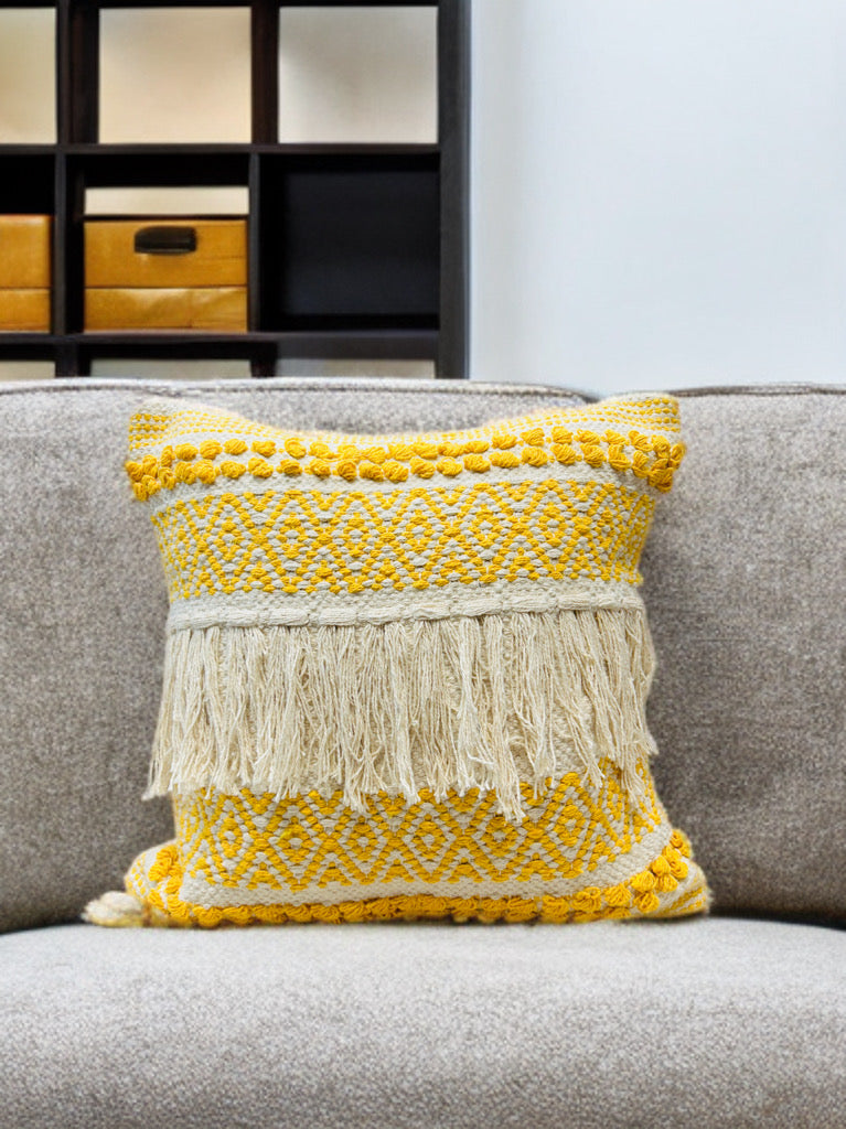 Bohemian Cushion Cover - Yellow, 16x16"