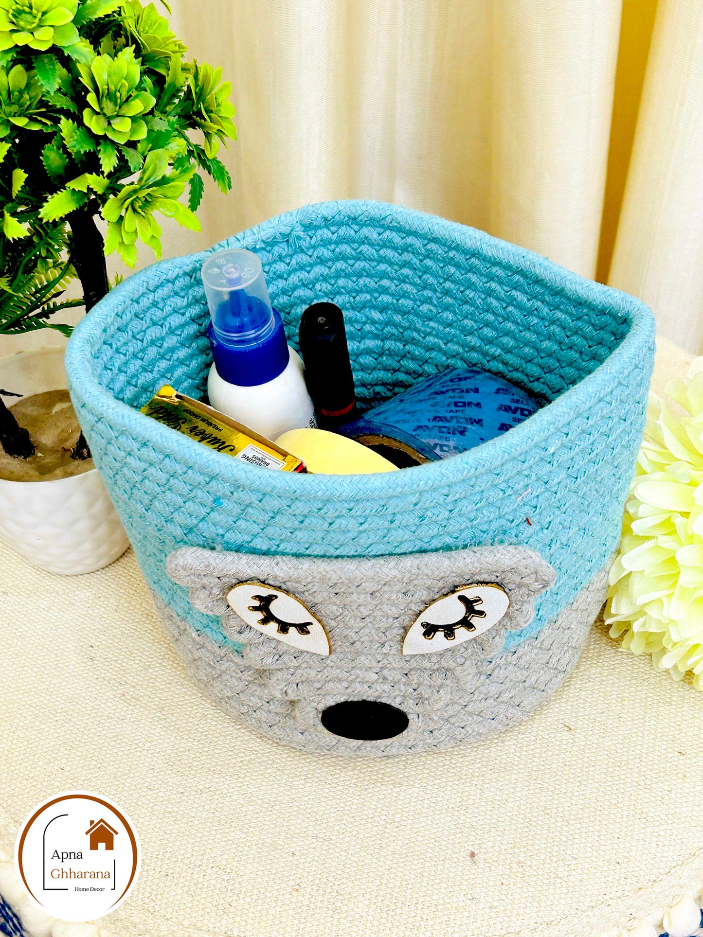 Multi-Purpose Animal Face Basket – Compact, Cute, & Convenient