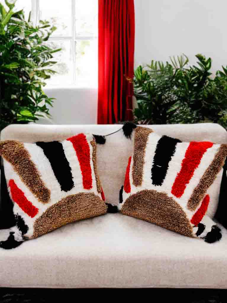 Modern Tufted Cushion Cover | 16x16" | Cotton Fabric | Hand Washable