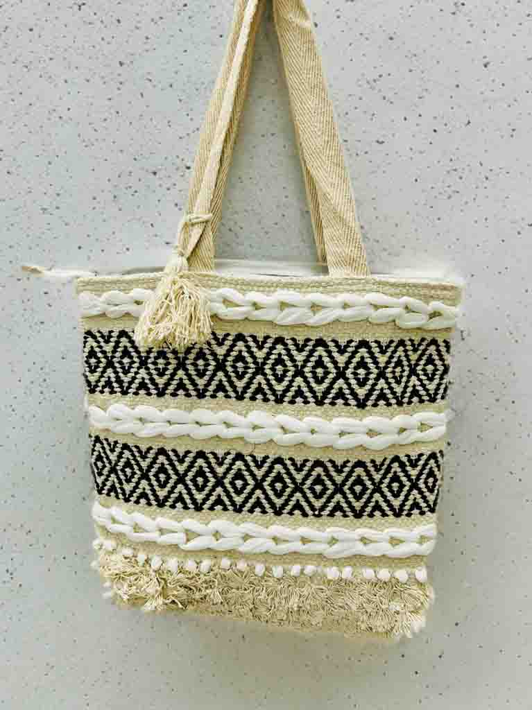 Bohemian Tote Bag with Zipper | 10x10 Inch Everyday Carry