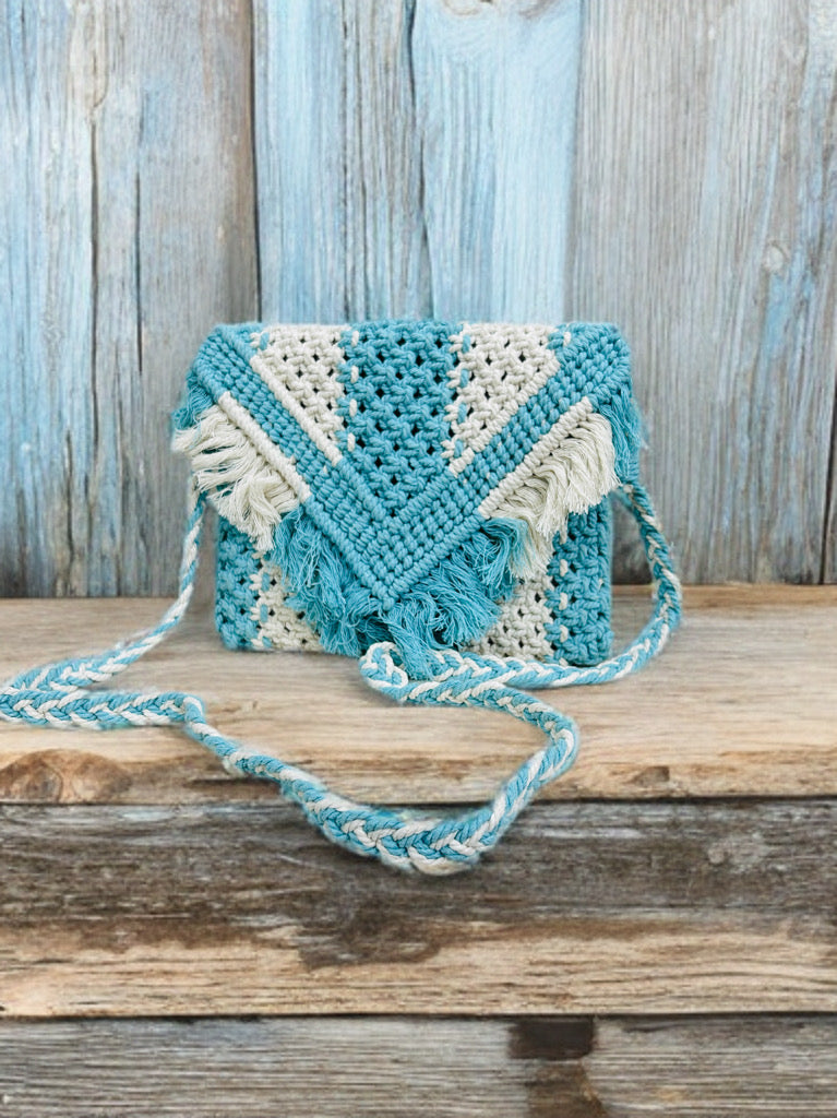 Compact Macramé Sling Bag – Handmade