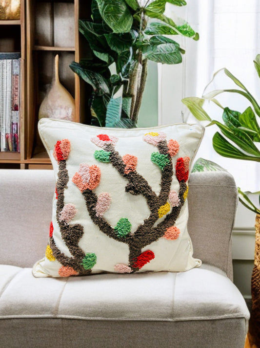 Tufted Cushion Cover | Slub Cotton, 16x16"