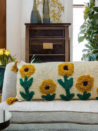 Sunflower Tufted Lumber | 14"x36"| Cotton