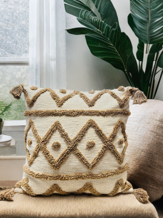 Tufted Cushion Cover | Slub Cotton (24"x24")