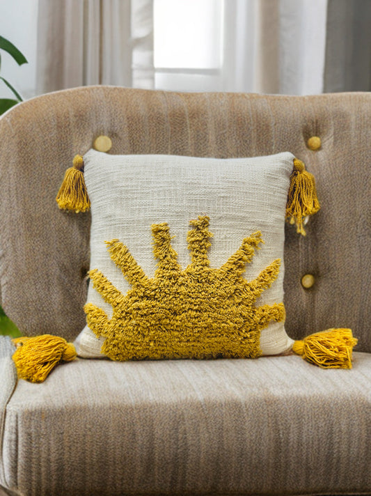 Tufted Cushion Cover | Slub Cotton | 12"x12"