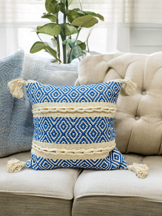 Bohemian Blue Cushion Cover - Blue, 16x16"