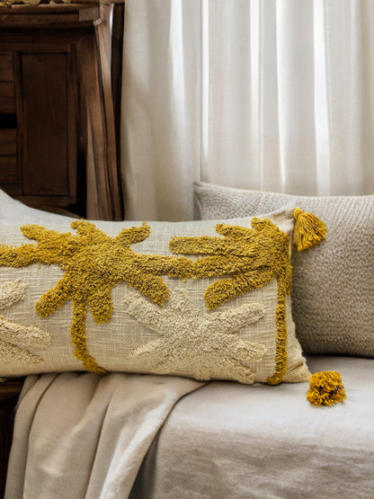 Floral Pattern Tufted Lumbar | 14"x36"| Cotton