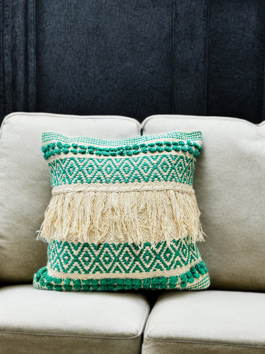 Bohemian Green Cushion Cover - Green, 16x16"