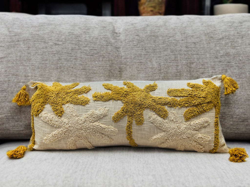 Floral Pattern Tufted Lumbar | 14"x36"| Cotton