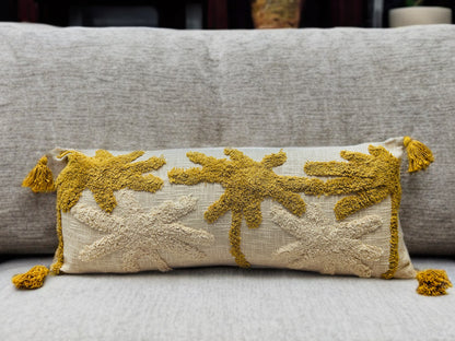 Floral Pattern Tufted Lumbar | 14"x36"| Cotton