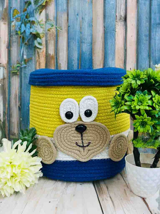Handmade Monkey Face Storage Basket with Lid – Fun & Functional