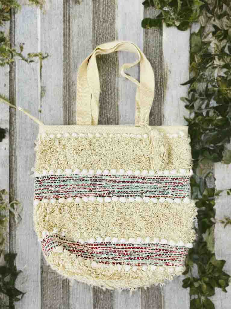 Woven Boho Tote with Zipper | Perfect for Books & Essentials