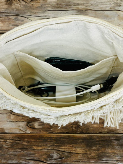 Bohemian Sling Bag – Handmade Crossbody with Fringe Detail