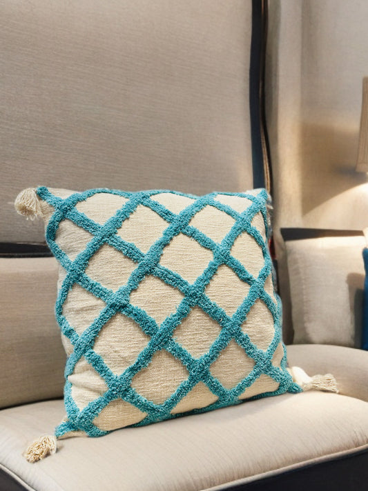 Tufted Cushion Cover | Slub Cotton (24"x24")