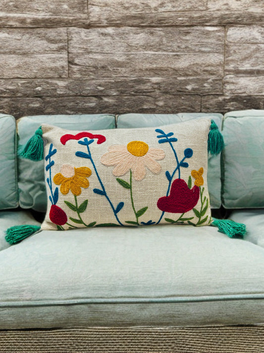 Floral Embroidered Small Lumber ( 12x20 inch )