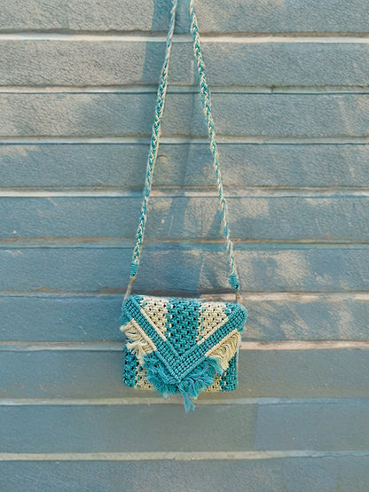 Compact Macramé Sling Bag – Handmade