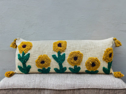 Sunflower Tufted Lumber | 14"x36"| Cotton