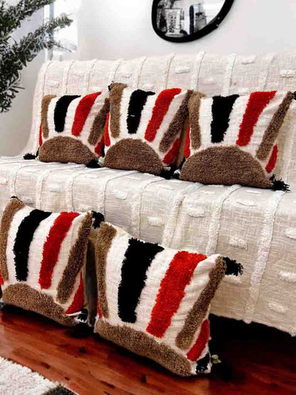 Modern Tufted Cushion Cover | 16x16" | Cotton Fabric | Hand Washable