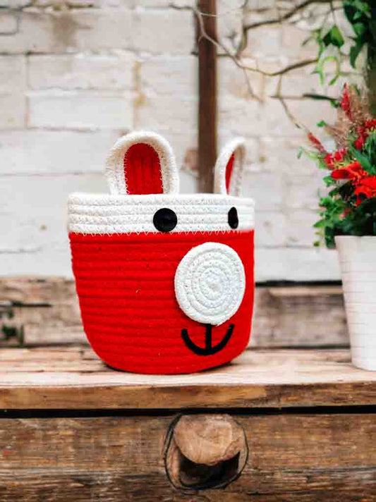 Handmade Cotton Braided Basket – Cute Animal Design & Durable