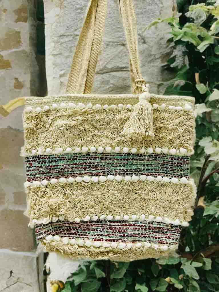 Woven Boho Tote with Zipper | Perfect for Books & Essentials