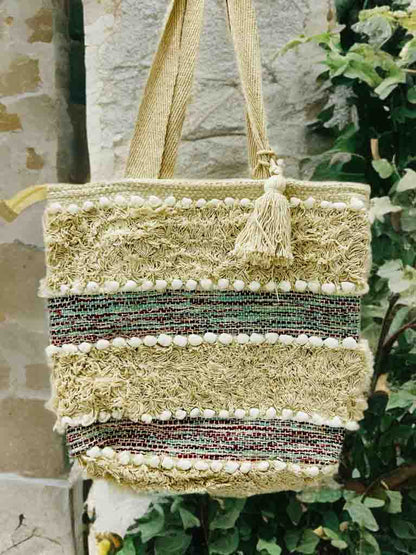 Woven Boho Tote with Zipper | Perfect for Books & Essentials