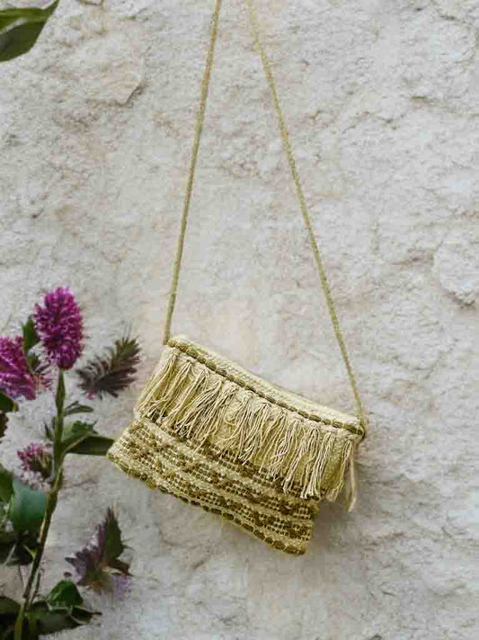 Boho Sling Bag – Handmade Embroidered Crossbody with Zipper