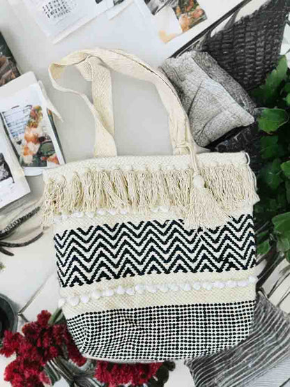 Trendy Bohemian Tote | Compact 10x10 Bag with Zipper