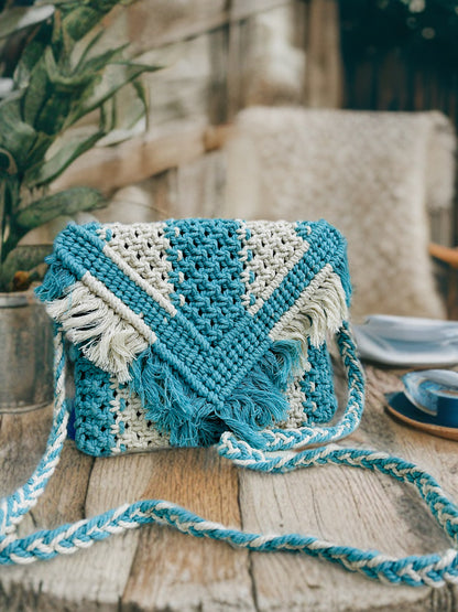 Compact Macramé Sling Bag – Handmade