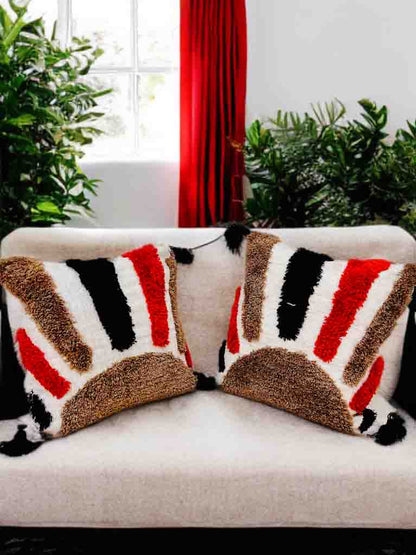 Modern Tufted Cushion Cover | 16x16" | Cotton Fabric | Hand Washable