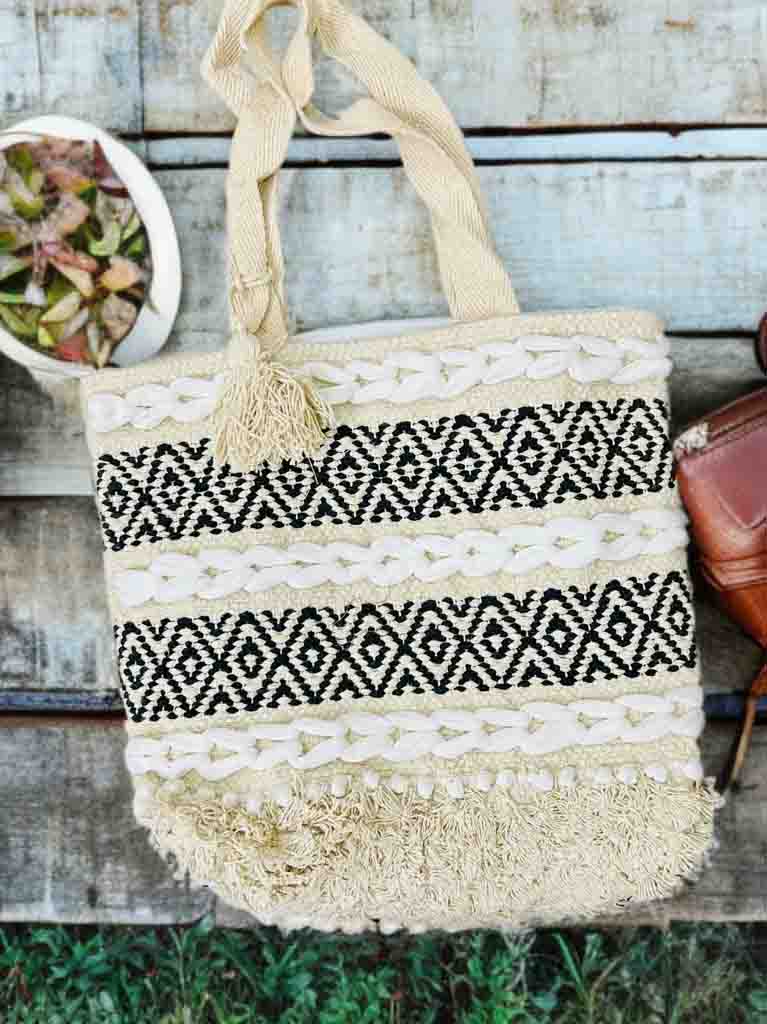 Bohemian Tote Bag with Zipper | 10x10 Inch Everyday Carry