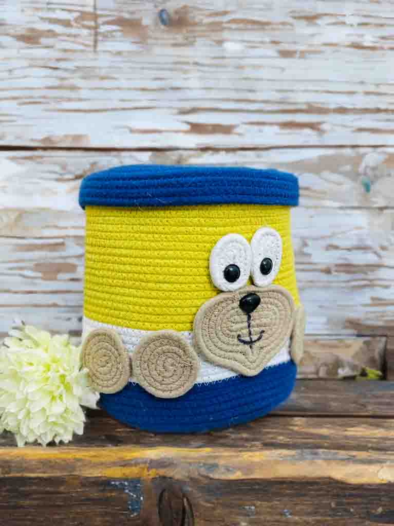Handmade Monkey Face Storage Basket with Lid – Fun & Functional