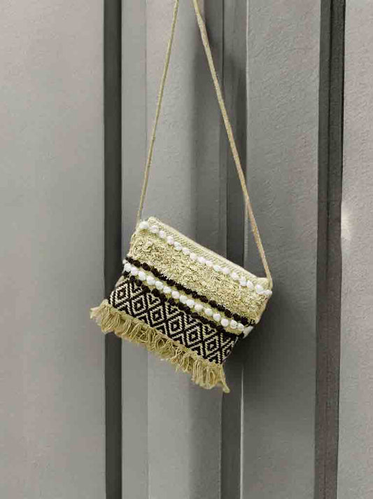 Bohemian Sling Bag – Fringe Crossbody with Zipper & Inner Pocket