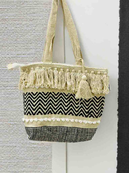 Trendy Bohemian Tote | Compact 10x10 Bag with Zipper