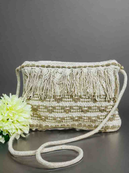 Boho Sling Bag – Handmade Embroidered Crossbody with Zipper