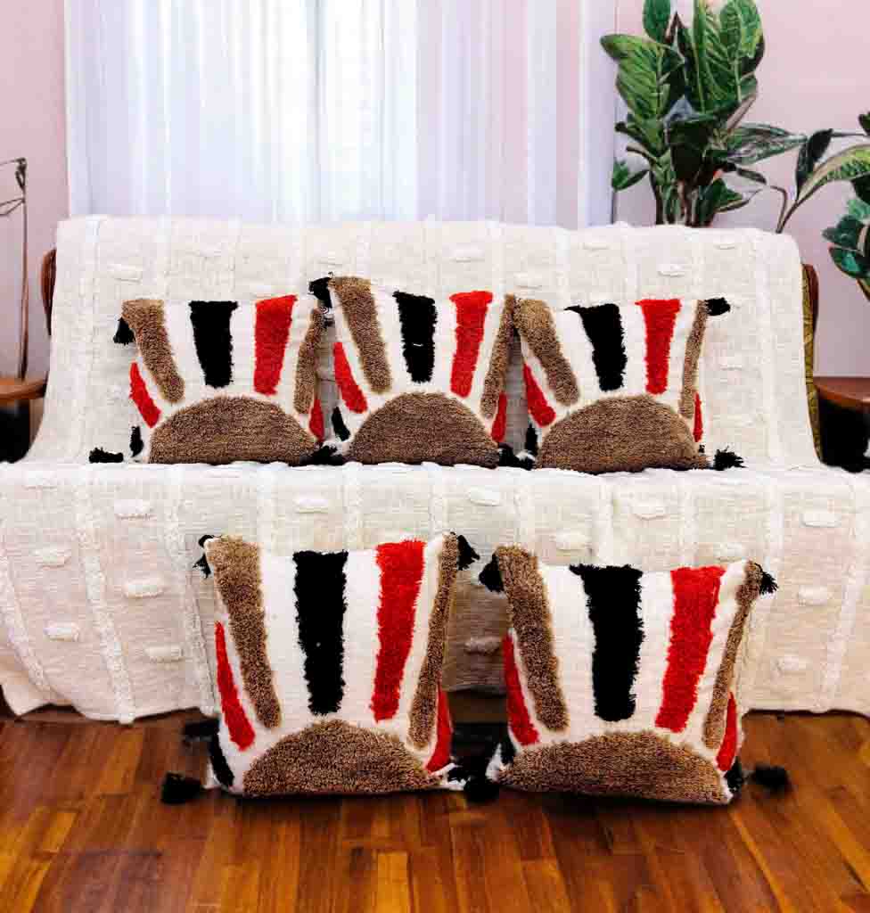 Modern Tufted Cushion Cover | 16x16" | Cotton Fabric | Hand Washable