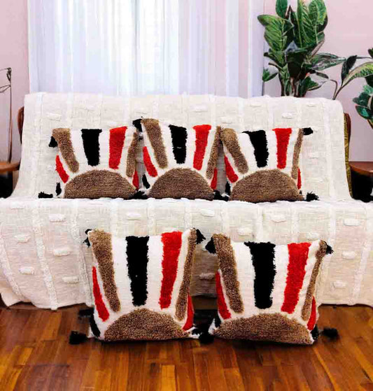 Modern Tufted Cushion Cover | 16x16" | Cotton Fabric | Hand Washable
