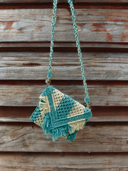Compact Macramé Sling Bag – Handmade