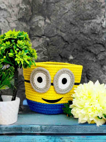 Cute Animal Face Basket – Cotton Braided & Washable Organizer (6x7 inch)