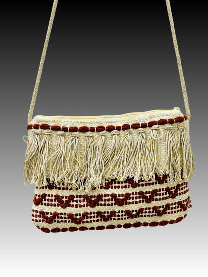 Bohemian Sling Bag – Handmade Crossbody with Fringe Detail
