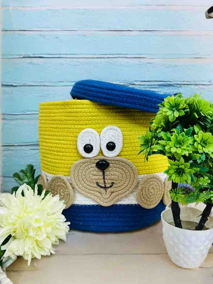 Handmade Monkey Face Storage Basket with Lid – Fun & Functional