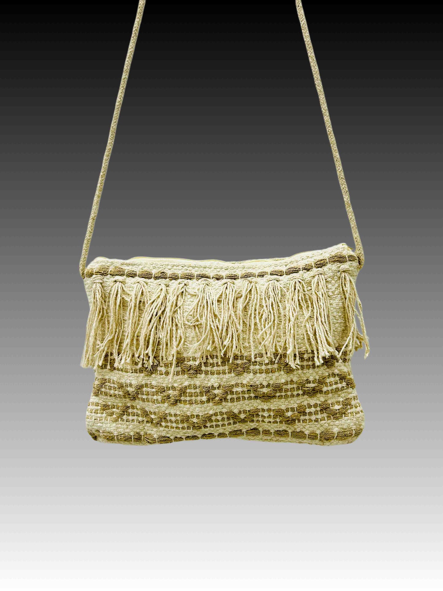 Boho Sling Bag – Handmade Embroidered Crossbody with Zipper