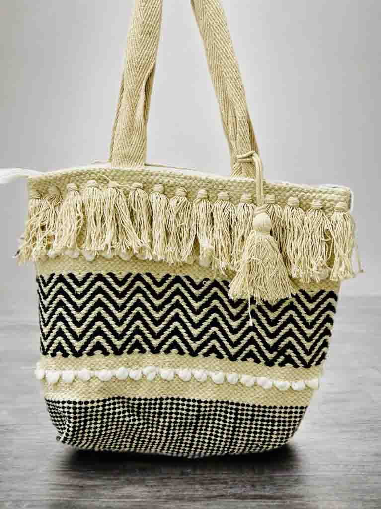 Trendy Bohemian Tote | Compact 10x10 Bag with Zipper