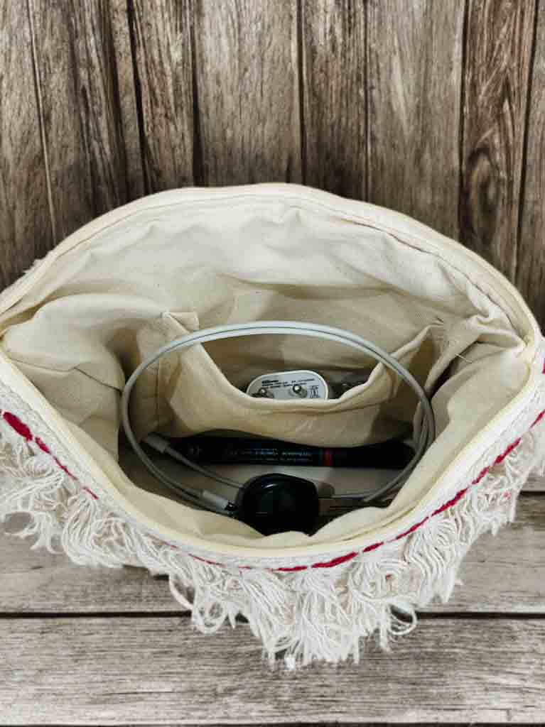 Handmade Boho Sling Bag – Embroidered Crossbody with Fringe