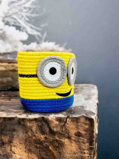 Cute Animal Face Basket – Cotton Braided & Washable Organizer (6x7 inch)