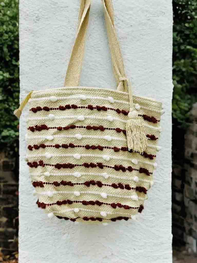 Boho Chic Tote Bag | 10x10” Zippered Handbag for Daily Use