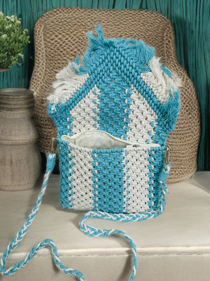 Compact Macramé Sling Bag – Handmade