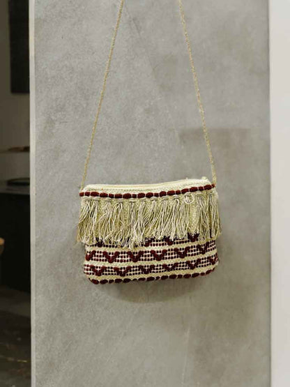 Bohemian Sling Bag – Handmade Crossbody with Fringe Detail
