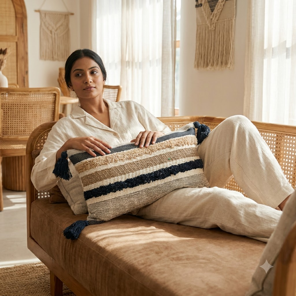 Boho Textured Cushion Cover
