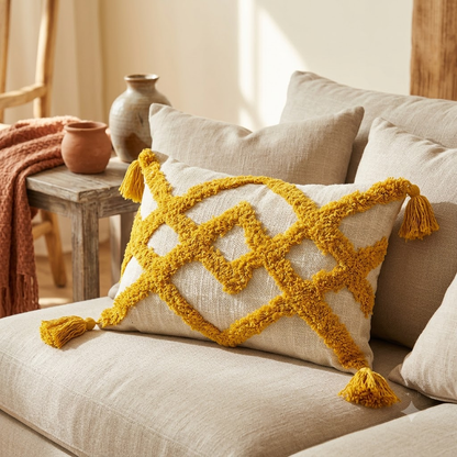 Yellow Tufted Small Lumber | 12"x20"